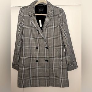 NEW Madewell Plaid Coat: Small, with Tags
